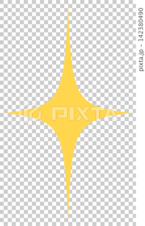 Sparkling star icon with yellow four-way sparkle material Sparkling star icon with yellow four-way sparkle material 142380490
