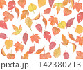 水彩風落ち葉の背景 142380713