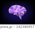 Abstract background with purple polygon brain flat color 142380957