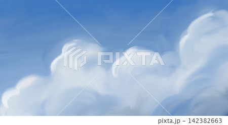 Blue Sky Painterly White Cloud Background Blue Sky Painterly White Cloud Background 142382663