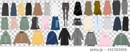 衣服のイラストセット 142383008