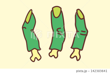 Spooky Monster Fingers. Flat Outline Halloween Illustration 142383641