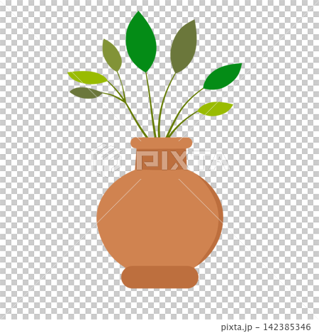 Cute indoor plant houseplant in terracotta clay pot vase home interior garden flora sticker print visual graphic clipart artwork design icon element illustration Cute indoor plant houseplant in terracotta clay pot vase home interior garden flora sticker print visual graphic clipart artwork design icon element illustration 142385346