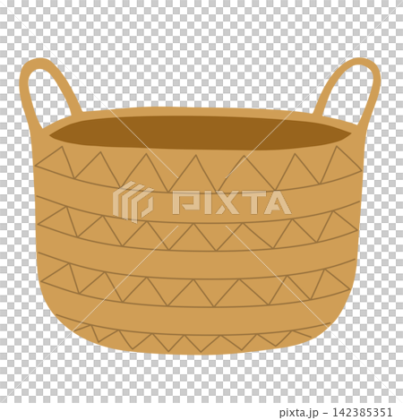 Woven rattan basket bamboo laundry storage container interior home decor organization sticker print visual graphic clipart artwork design icon element illustration Woven rattan basket bamboo laundry storage container interior home decor organization sticker print visual graphic clipart artwork design icon element illustration 142385351