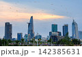 Kites On The Sky With Skyscrapers In Central Of Ho Chi Minh City At Sunset, Vietnam. 142385631