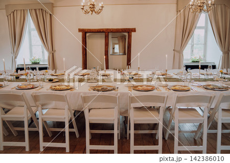 Gourmet dining experience with exquisite dish presentation. Fine wedding dining and culinary art. Gourmet dining experience with exquisite dish presentation. Fine wedding dining and culinary art. 142386010