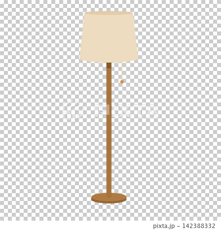 Tall standing floor lamp home interior lighting furniture room decor lampshade light sticker print visual graphic clipart artwork design icon element illustration 142388332
