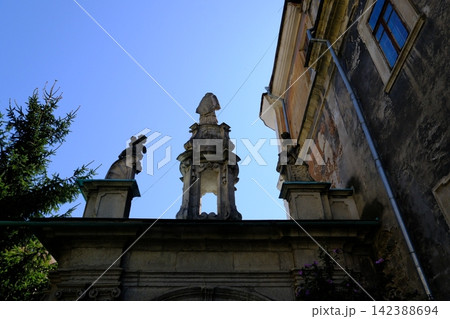 Saints Peter and Paul Cathedral Historic Catholic Church in Kamianets Podilskyi Ukraine on Sunny Day 142388694