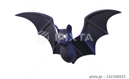 3D Flying Cartoon black Bat Isolated with wings, perfect for Halloween designs, games, spooky decor, party. 3d render 3D Flying Cartoon black Bat Isolated with wings, perfect for Halloween designs, games, spooky decor, party. 3d render 142388935