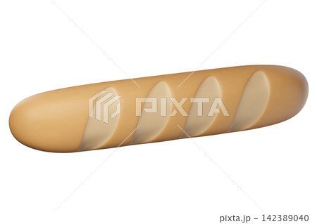 3D Golden Brown Baguette Isolated. Ideal for bakery, cafe, dessert, pastry and party. 3d render 3D Golden Brown Baguette Isolated. Ideal for bakery, cafe, dessert, pastry and party. 3d render 142389040