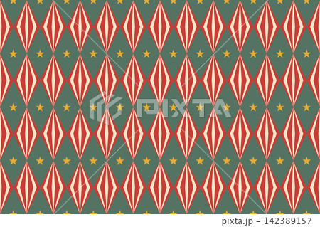 Striped Diamond Circus Seamless Pattern with Stars on Green Striped Diamond Circus Seamless Pattern with Stars on Green 142389157