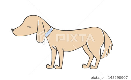 元気のない犬のイラスト 元気のない犬のイラスト 142390907
