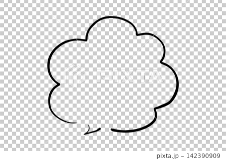 Pen handwritten speech bubble black 142390909