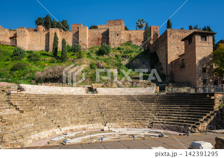 Roman Theatre and Alcazaba Moorish fortress in Malaga, Spain Roman Theatre and Alcazaba Moorish fortress in Malaga, Spain 142391295