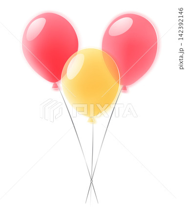 Glossy glassmorphism balloons illustration. 142392146
