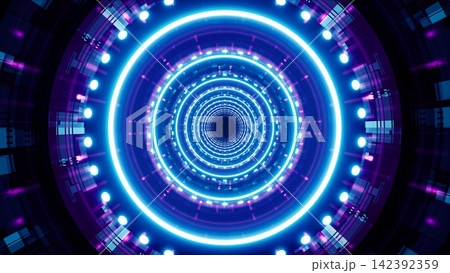 blue light cyber tunnel background blue light cyber tunnel background 142392359