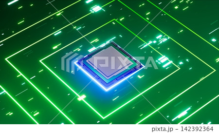 cpu on board with future electronic data flowing 142392364