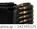 5.56 mm ammunition belt with cartridges in ammunition box 142393125