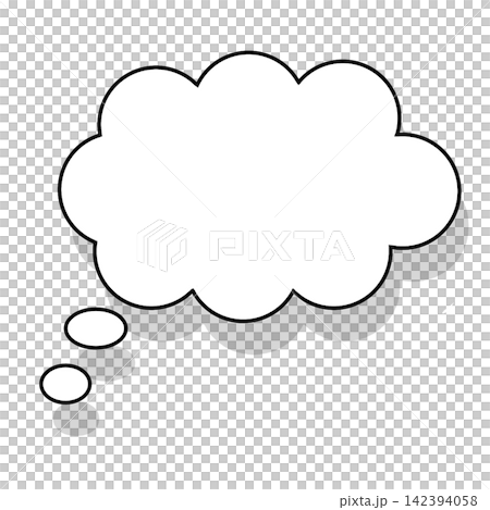 Simple white thought bubble icon Simple white thought bubble icon 142394058