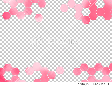 Pink honeycomb pattern watercolor-style frame Pink honeycomb pattern watercolor-style frame 142394461