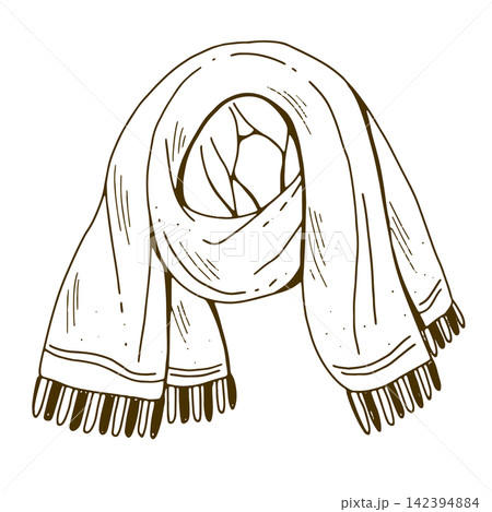 Winter Scarf Drawing 142394884