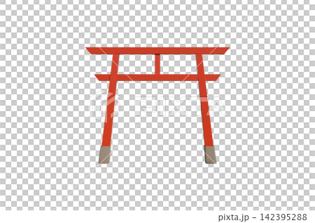 A red torii gate, a symbol of visiting a shrine, cut out from a transparent background. A red torii gate, a symbol of visiting a shrine, cut out from a transparent background. 142395288