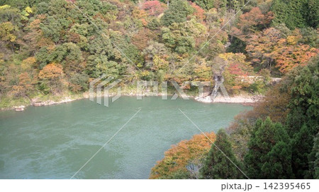 渓谷の紅葉と渓流の景観 渓谷の紅葉と渓流の景観 142395465