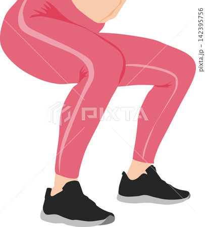 ダイエットをする女性のイラスト ダイエットをする女性のイラスト 142395756