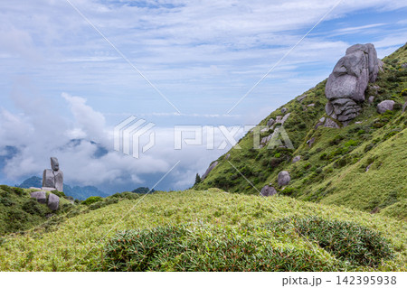 屋久島世界自然遺産 花崗岩の奇岩(夏 屋久島世界自然遺産 花崗岩の奇岩(夏 142395938