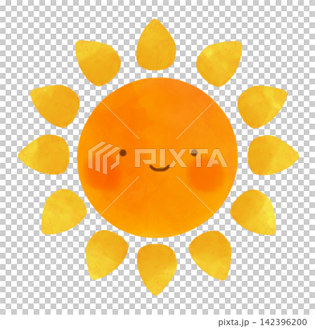 水彩タッチのかわいい太陽イラスト 顔あり 水彩タッチのかわいい太陽イラスト 顔あり 142396200