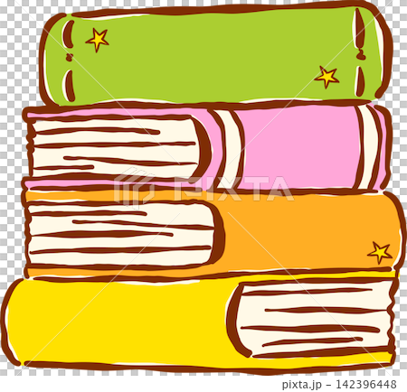 Back to School Stack of Books Cartoon Hand Drawn Back to School Stack of Books Cartoon Hand Drawn 142396448
