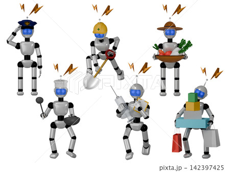 AIロボット 様々な職業で活躍するロボット AIロボット 様々な職業で活躍するロボット 142397425