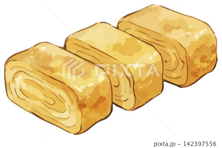 シズル感のある卵焼きのイラスト シズル感のある卵焼きのイラスト 142397556