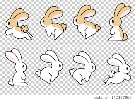 A hopping rabbit: a stop-motion animation of its jumps. A hopping rabbit: a stop-motion animation of its jumps. 142397860