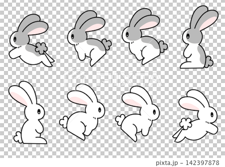 A hopping rabbit: a stop-motion animation of its jumps. A hopping rabbit: a stop-motion animation of its jumps. 142397878