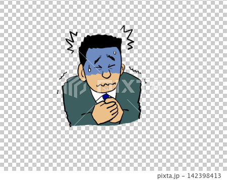 An illustration of a man who is pale with anxiety. An illustration of a man who is pale with anxiety. 142398413