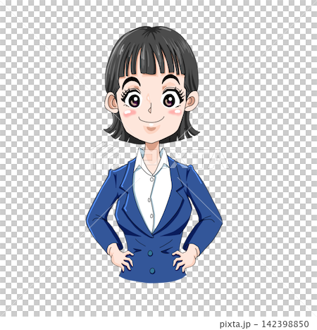 A confident female character's business pose A confident female character's business pose 142398850