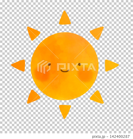 水彩タッチのかわいい太陽イラスト 顔あり 水彩タッチのかわいい太陽イラスト 顔あり 142400287