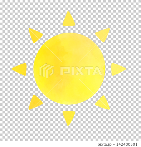 A cute and simple watercolor-style illustration of the sun. A cute and simple watercolor-style illustration of the sun. 142400301
