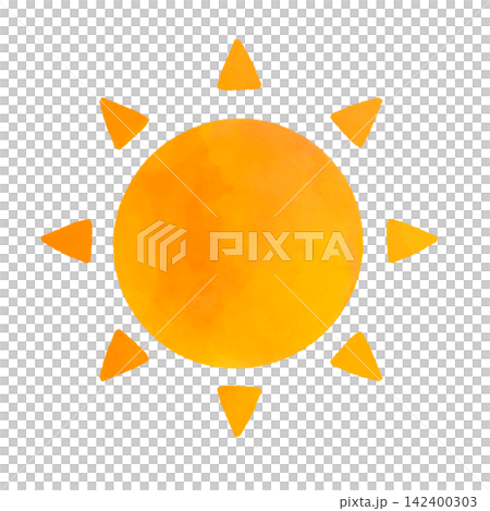 水彩タッチのかわいいシンプルな太陽イラスト 水彩タッチのかわいいシンプルな太陽イラスト 142400303