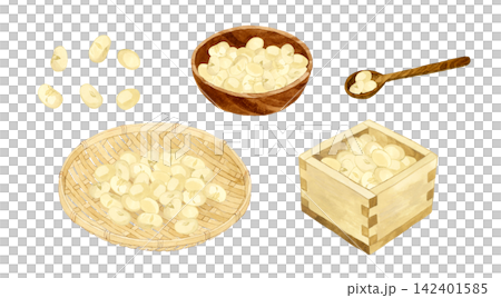 烤黃豆套裝 - 手繪水彩插畫素材 烤黃豆套裝 - 手繪水彩插畫素材 142401585