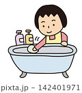 お風呂掃除する女性 142401971
