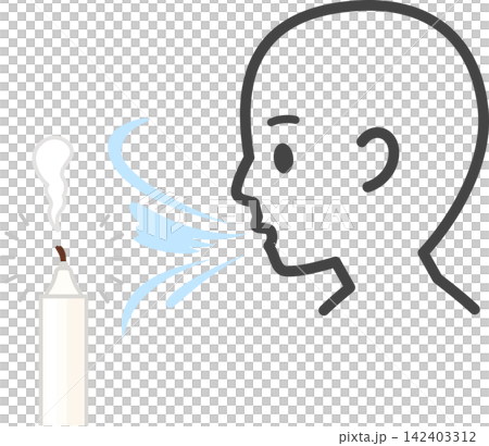 A person blowing out a candle flame A person blowing out a candle flame 142403312