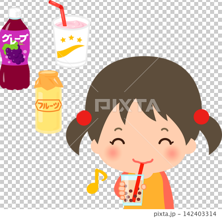 A girl who drinks lots of sweet drinks A girl who drinks lots of sweet drinks 142403314