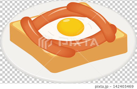 Sausage and egg toast Sausage and egg toast 142403469