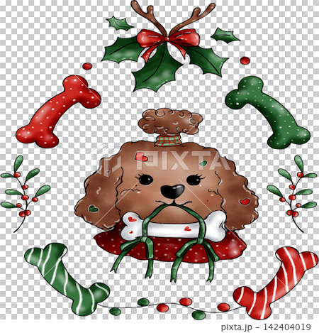 Poodle dog Xmas Poodle dog Xmas 142404019