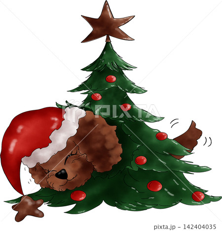 Poodle dog Xmas Poodle dog Xmas 142404035