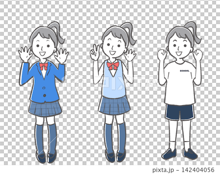 高中女生製服：西裝外套、背心、運動服 142404056