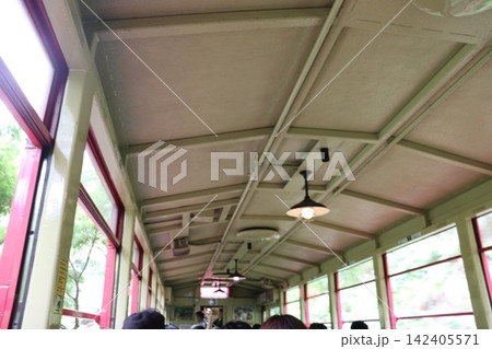 京都嵯峨野トロッコ列車の中の風景 142405571