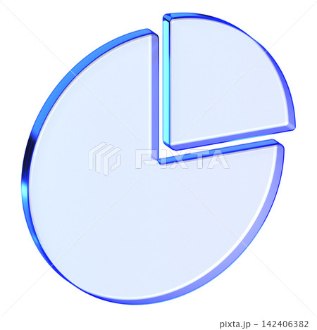 Blue glass pie chart icon in glassmorphism style for financial reports, sleek graph symbol designed for data segment, market share, and business metrics Blue glass pie chart icon in glassmorphism style for financial reports, sleek graph symbol designed for data segment, market share, and business metrics 142406382